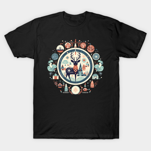Deer in Ornament, Love Deers T-Shirt by logiamerch