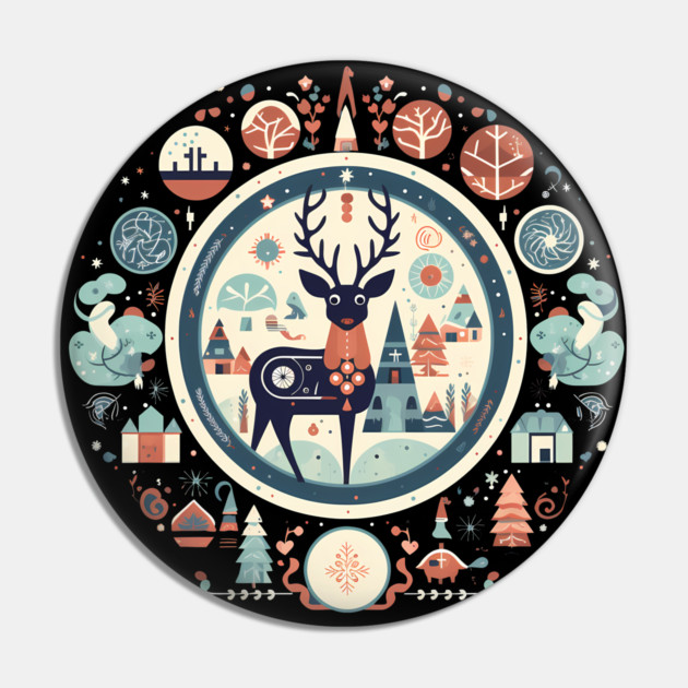 Deer in Ornament, Love Deers Pin by logiamerch