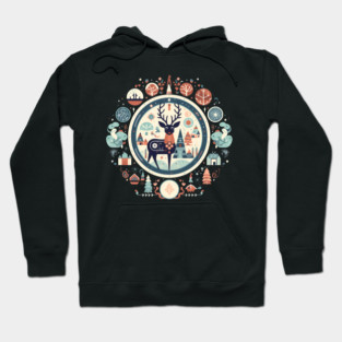 Deer in Ornament, Love Deers Hoodie