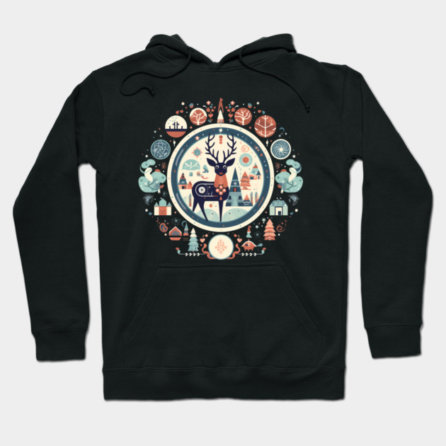 Deer in Ornament, Love Deers Hoodie by logiamerch