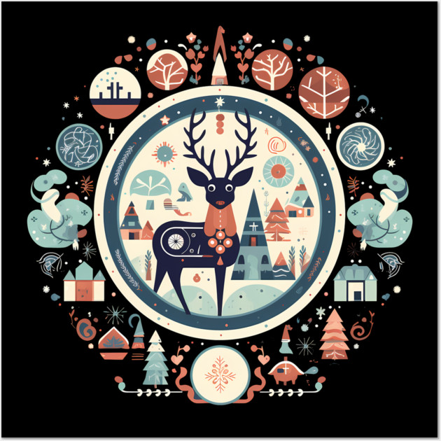 Deer in Ornament, Love Deers Wall Art by logiamerch