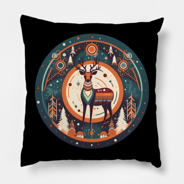 Deer in Ornament, Love Deers Pillow by logiamerch