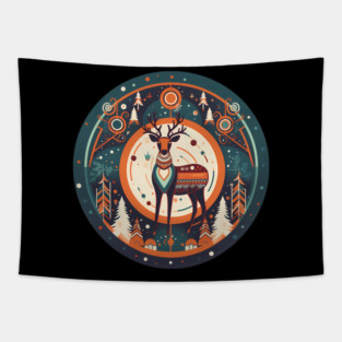 Deer in Ornament, Love Deers Tapestry