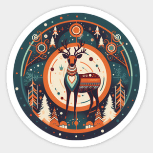 Deer in Ornament, Love Deers Magnet