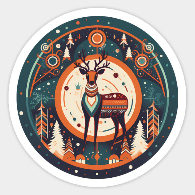 Deer in Ornament, Love Deers Magnet by logiamerch