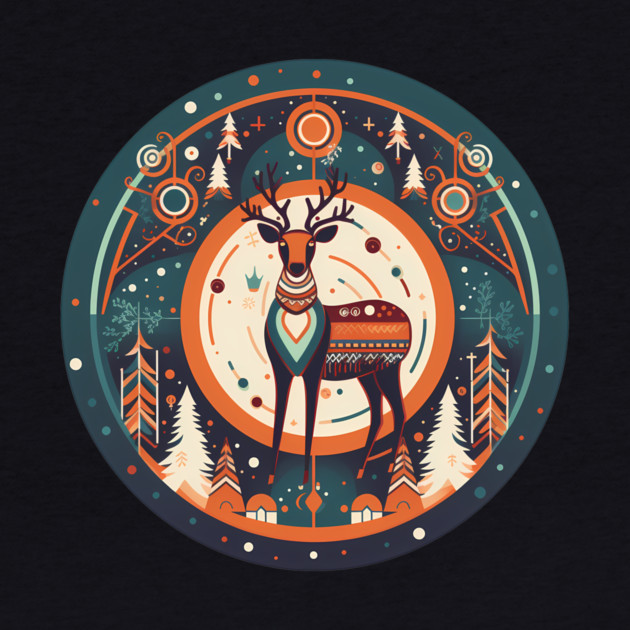 Deer in Ornament, Love Deers by logiamerch
