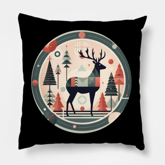 Deer in Ornament, Love Deers Pillow by logiamerch