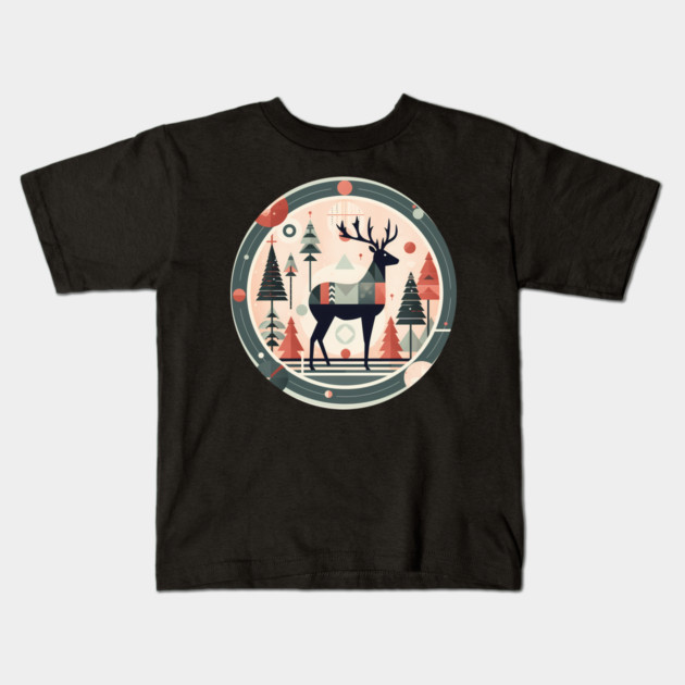 Deer in Ornament, Love Deers Kids T-Shirt by logiamerch