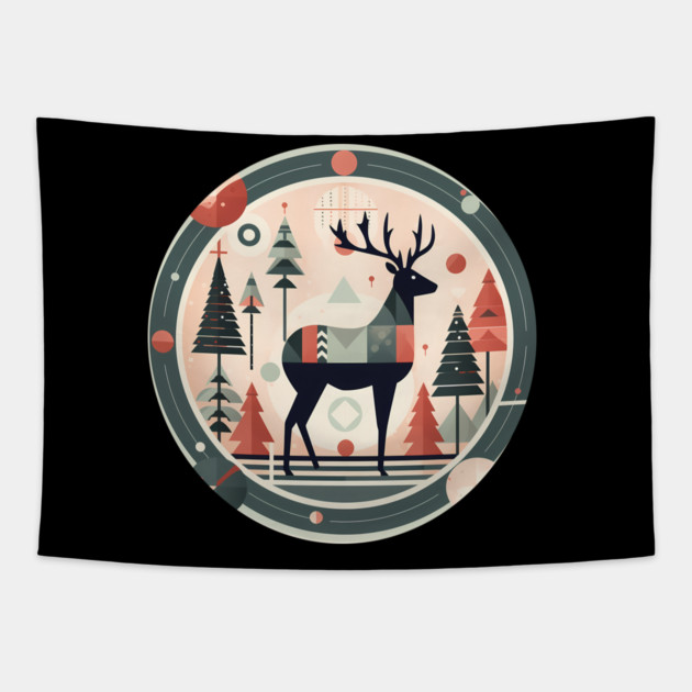 Deer in Ornament, Love Deers Tapestry by logiamerch