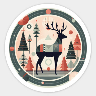 Deer in Ornament, Love Deers Magnet