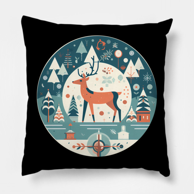Deer in Ornament, Love Deers Pillow by logiamerch
