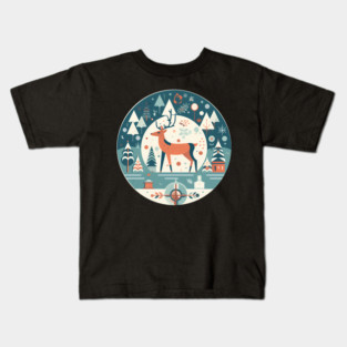 Deer in Ornament, Love Deers Kids T-Shirt