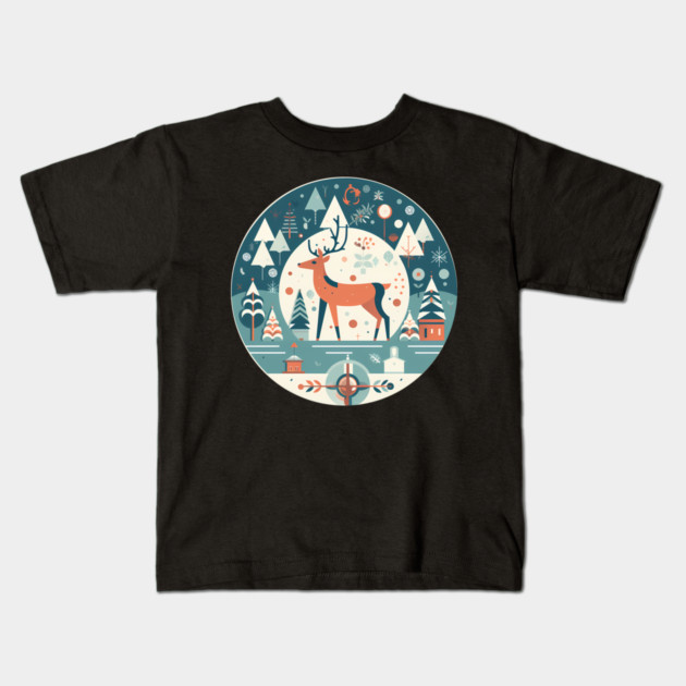 Deer in Ornament, Love Deers Kids T-Shirt by logiamerch