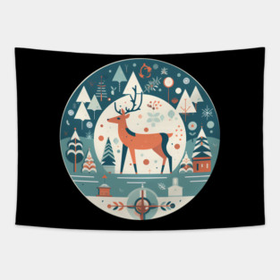 Deer in Ornament, Love Deers Tapestry