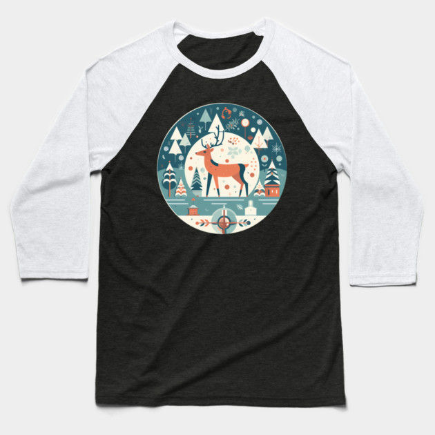 Deer in Ornament, Love Deers Baseball T-Shirt by logiamerch