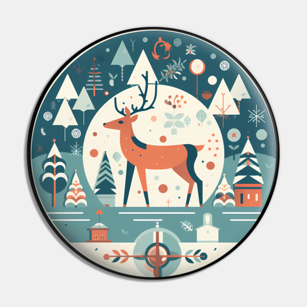 Deer in Ornament, Love Deers Pin by logiamerch
