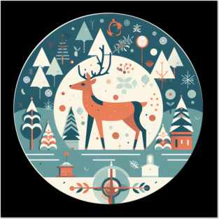 Deer in Ornament, Love Deers Posters and Art