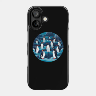 Penguin in Ornament, Love Penguins by Phone Case