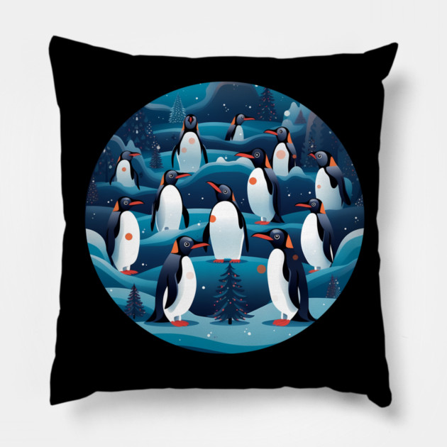 Penguin in Ornament, Love Penguins by Pillow by logiamerch