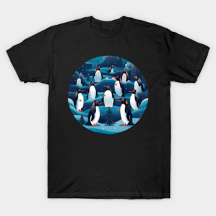 Penguin in Ornament, Love Penguins by T-Shirt