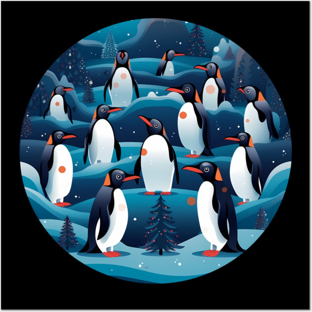 Penguin in Ornament, Love Penguins by Wall Art by logiamerch