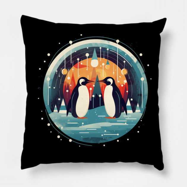 Penguin in Ornament, Love Penguins Pillow by logiamerch
