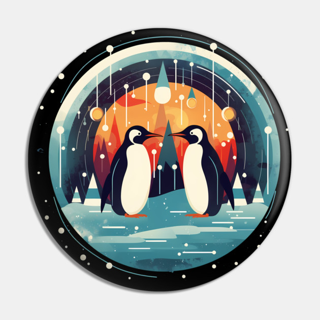 Penguin in Ornament, Love Penguins Pin by logiamerch