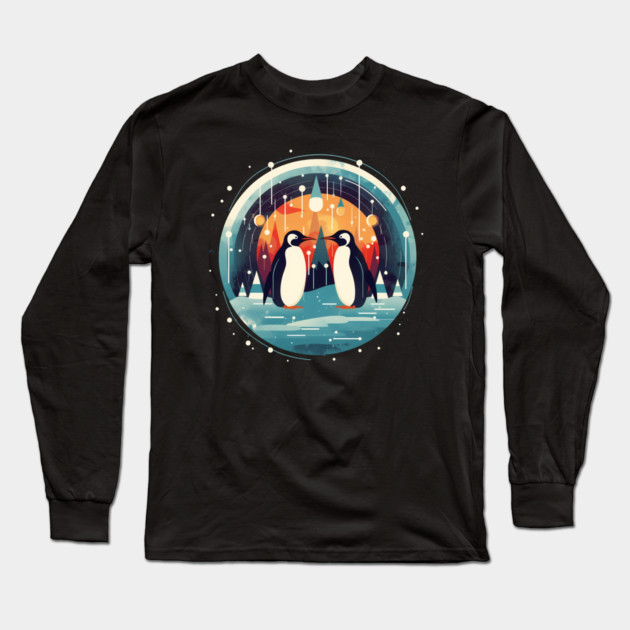 Penguin in Ornament, Love Penguins Long Sleeve T-Shirt by logiamerch