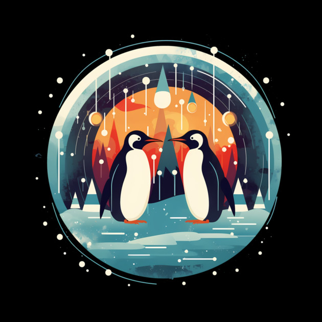 Penguin in Ornament, Love Penguins by logiamerch