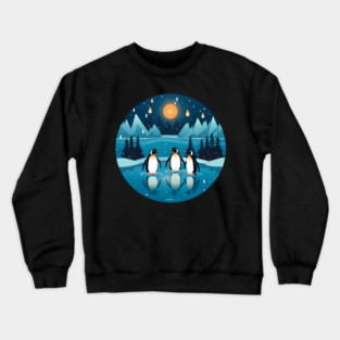 Penguin in Ornament, Love Penguins Crewneck Sweatshirt