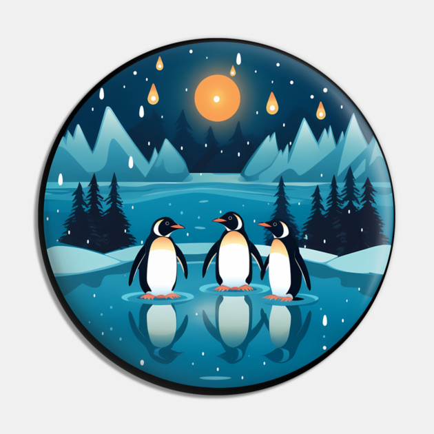 Penguin in Ornament, Love Penguins Pin by logiamerch