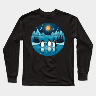Penguin in Ornament, Love Penguins Long Sleeve T-Shirt