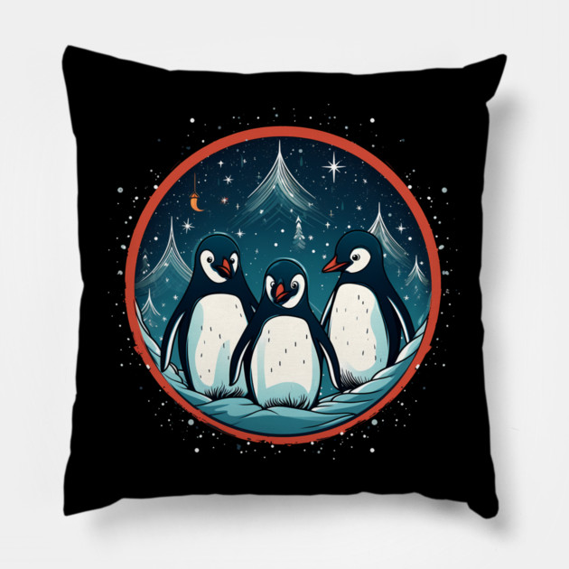 Penguin in Ornament, Love Penguins Pillow by logiamerch