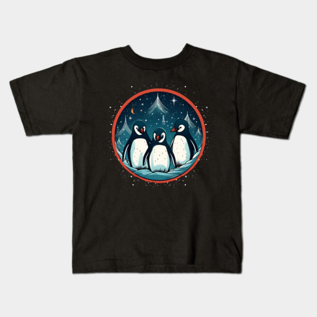 Penguin in Ornament, Love Penguins Kids T-Shirt by logiamerch