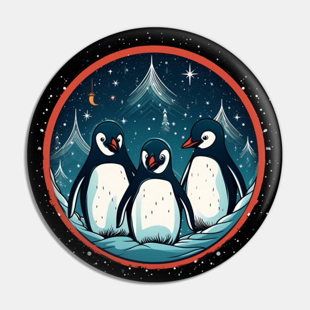 Penguin in Ornament, Love Penguins Pin by logiamerch