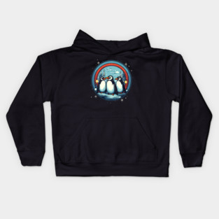 Penguin in Ornament, Love Penguins Kids Hoodie