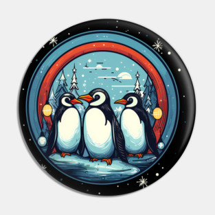 Penguin in Ornament, Love Penguins Pin