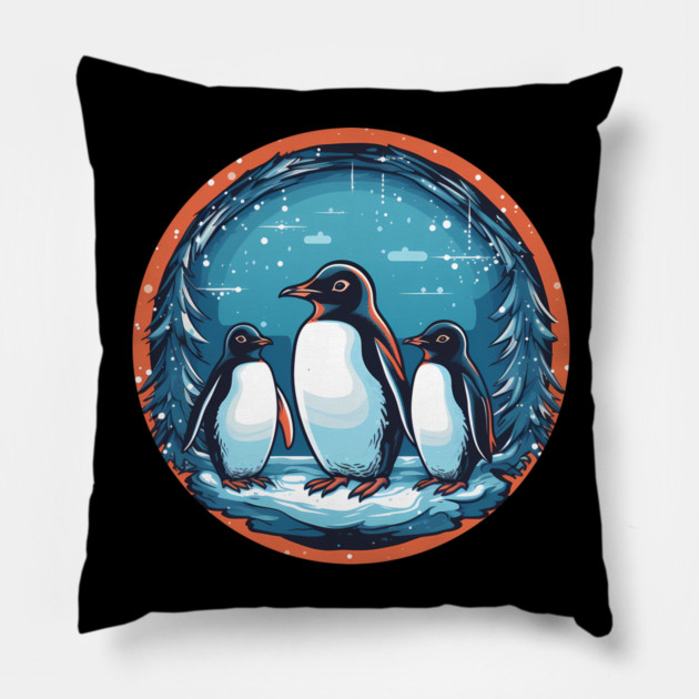 Penguin in Ornament, Love Penguins Pillow by logiamerch