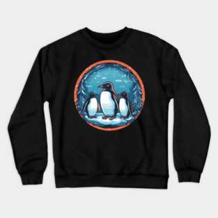 Penguin in Ornament, Love Penguins Crewneck Sweatshirt