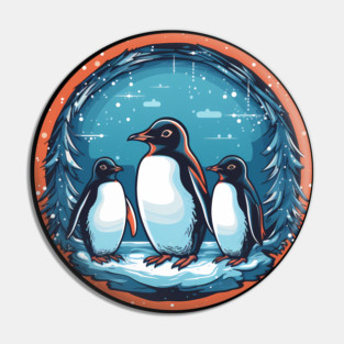 Penguin in Ornament, Love Penguins Pin