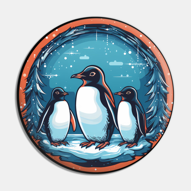 Penguin in Ornament, Love Penguins Pin by logiamerch