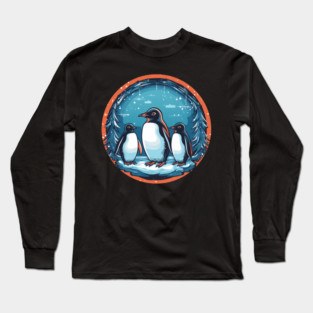 Penguin in Ornament, Love Penguins Long Sleeve T-Shirt