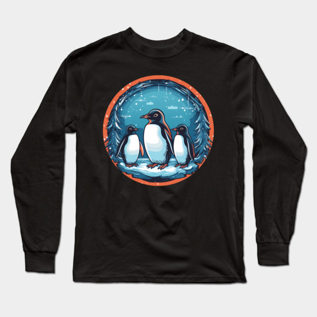 Penguin in Ornament, Love Penguins Long Sleeve T-Shirt by logiamerch