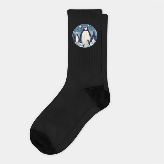 Penguin in Ornament, Love Penguins Socks by logiamerch
