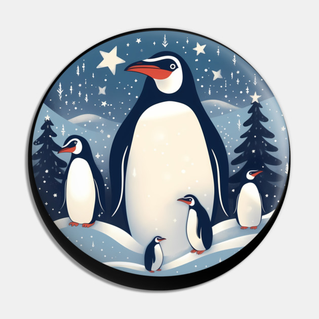 Penguin in Ornament, Love Penguins Pin by logiamerch