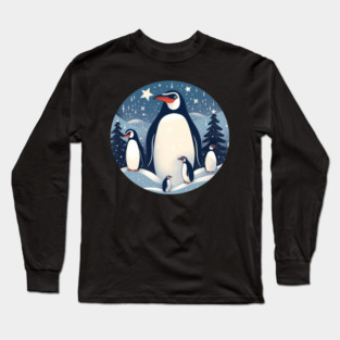 Penguin in Ornament, Love Penguins Long Sleeve T-Shirt