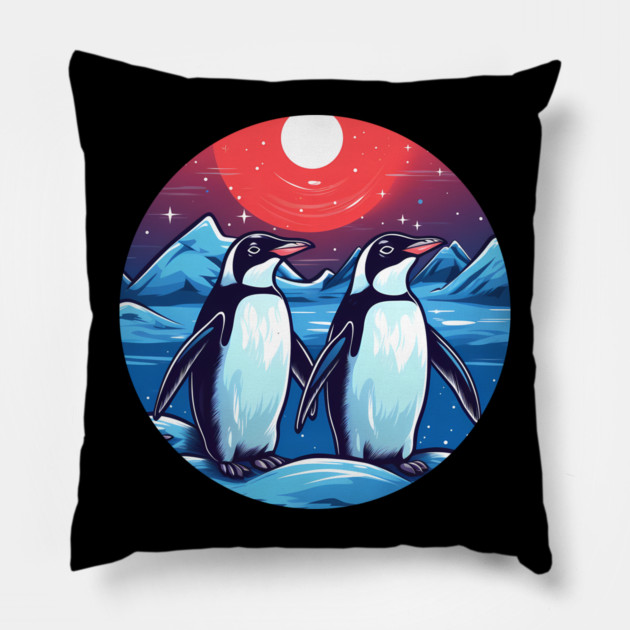 Penguin in Ornament, Love Penguins Pillow by logiamerch
