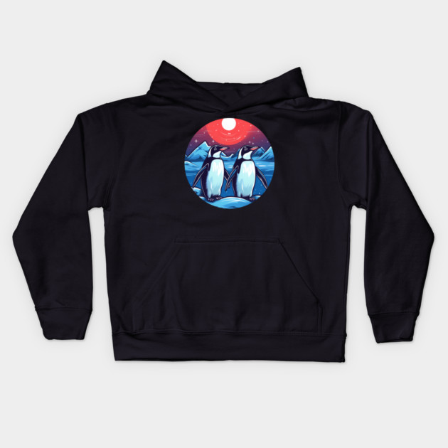 Penguin in Ornament, Love Penguins Kids Hoodie by logiamerch
