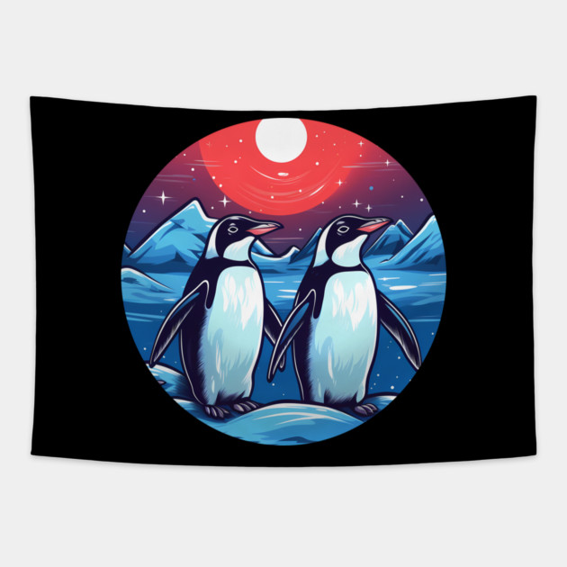Penguin in Ornament, Love Penguins Tapestry by logiamerch