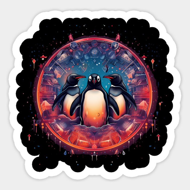 Penguin in Ornament, Love Penguins Sticker by logiamerch